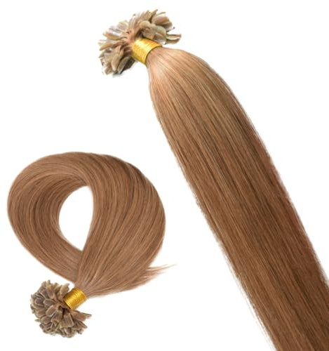 16 18 20 22 Pre Bonded Remy Human Hair Extensions-Nail Tip- 0.6g x 25strands-Grade AAA-Multi Colours (16, 6 Medium Brown)