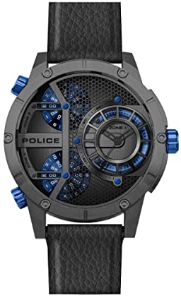 Police Watches Vibe Herren Uhr analog Quarzwerk mit Leder Armband PEWJA2118102
