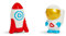 Munchkin Galaxy Buddies Water Safe Light Up Bath Toy Set - Astronaut & Rocket Ship