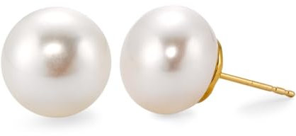 Boucles d'Oreilles PERORNO en Argent Sterling 925 avec Perles de Culture Rondes 8-8.5mm - Bijou Élégant Femme, Cadeau Raffiné et Durable