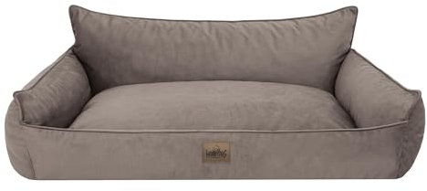 Bjird Hundebett - Hundekorb für kleine mittelgroße & große Hunde - Hundekissen - Hundesofa - Bezug abnehmbar und waschbar - Joker - Größe: XL/XXL: 132 x 106 cm - Braun Fancy