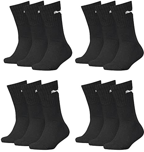 PUMA Junior Crew Socks 12er Pack, black, 27-30