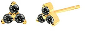Ayoiow Ohrstecker Für Damen, Mädchen Ohrringe Nickelfrei Kleeblatt mit Schwarz Zirkonia Ohrringe Gold Ohrschmuck Frauen