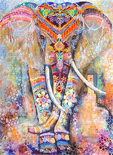3000 Teile Puzzle Bemalte Elefanten Familie und Freunde Bildungsurlaub