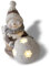 NATIV Weihnachtsdeko Schneemann mit LED beleuchteter Schneekugel | Weihnachtsschmuck aus Magnesia | Weihnachtsfigur 41 cm hoch | Tolle Geschenkidee zu Weihnachten