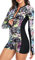 UNIQUEBELLA Rash Guard Swimsuit for Women, Swimming Costume Set with UPF 50+ Long Sleeve Sports Surf Swimsuit