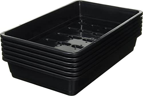 Muddy Hands Pack of 6 - Heavy Duty Plastic Seed Trays Garden Greenhouse Seedling Growing Germination Tray (Come With Drainage Holes)
