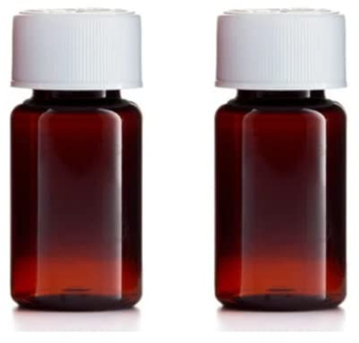 25ml Plastic Medical Pill Pot 2 x 25ml Small Medicine Bottle with Child Lock Cap.