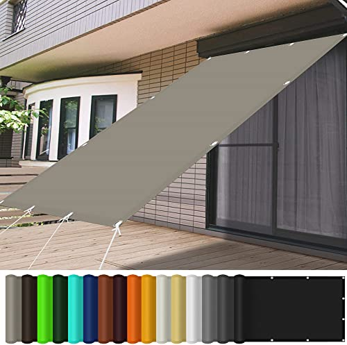 Sonnensegel Rechteckig 1.2 x 1.4 m Nylon Kabelbinder Und Kordel Sonnensegel Leinwand für Veranda, Außenbereich, Terrasse, Balkon, Khaki