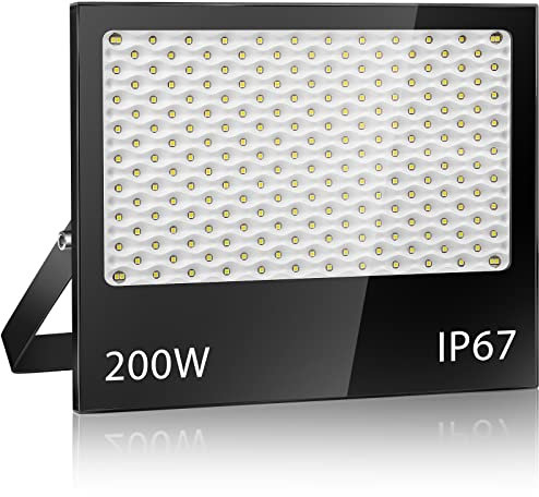YZYFACAI 200W LED Strahler Außen,20000LM LED Scheinwerfer,7000K Kaltweiß Scheinwerfer,IP67 Wasserfest Fluter,für Hinterhof,Innenhöfe,Garage,Flur,Garten