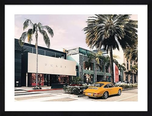 ART PRINT CAFE' – Foto-Kunstbild - Fashion-Fotografie Julian Lauren, Rodeo Drive, Beverly Hills, Kalifornien. 43x33 cm: Gerahmte Kunstdrucke, Rahmenfarbe: Schwarz