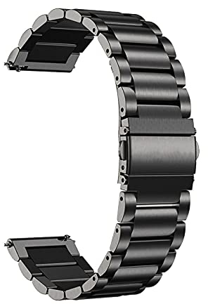 Armband Kompatibel mit Withings Steel HR 40mm/Steel HR Sport Armband Metall Ersatzarmband Wasserdicht Edelstahl Replacement Wrist Strap Zubehör Uhrenarmband (Black)