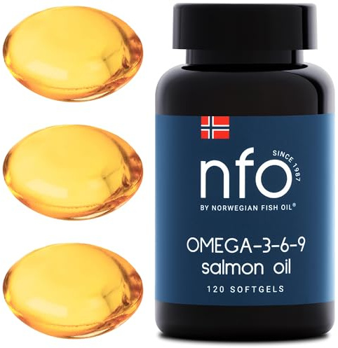 NFO Omega 3 6 9 – Lachsöl Kapseln mit Omega 3 – 120 Mini Kapseln
