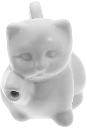 Ceramic Milk Jug Espresso Wdt Italian Espresso Cups Clear Container with Lid Cups with Lids Baking Messuring Cup Porcelain Gravy Cat Boat Cream Frothing Cup Sauce Holder