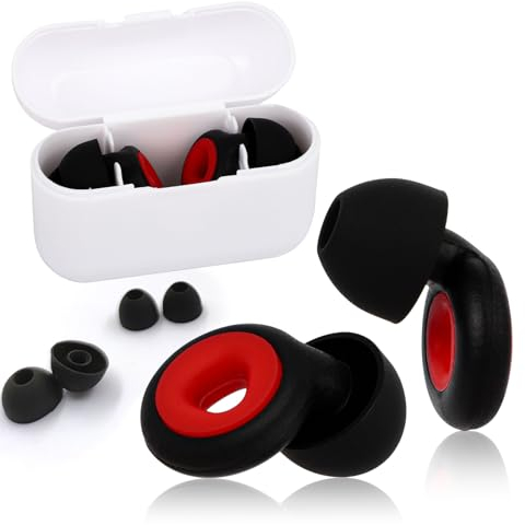 Runmeihe Ohrstöpsel mit Geräuschunterdrückung, 40 dB NRR, Silikon, Schwarz, Schwimmen, Lernen, Arbeiten, Schlafen, Konzert-Ohrstöpsel