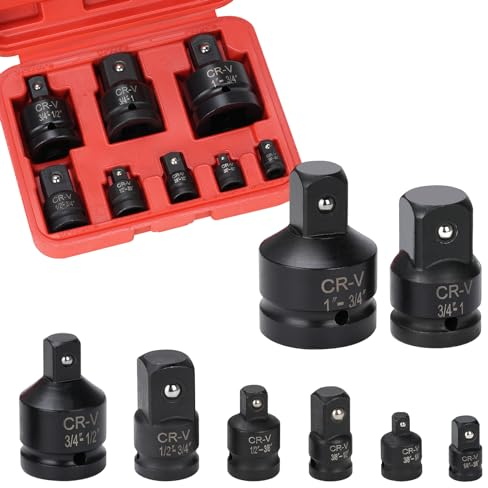 Sukudon Adapter-Satz | 8-tlg. | 1/4 auf 3/8, 3/8 auf 1/4, 3/8 auf 1/2, 1/2 auf 3/8, 1/2 auf 3/4, 3/4 auf 1/2,1 auf 3/4, 3/4 auf 1