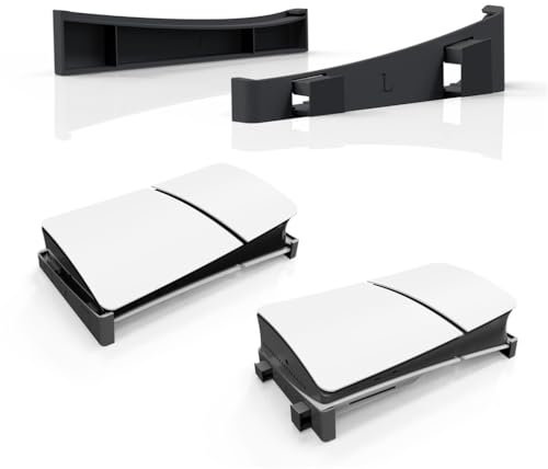 Horizontal Stand For PS5 Slim Console, Storage Bracket For Playstation 5 Slim Editions Horizontal Base Holder (Black)