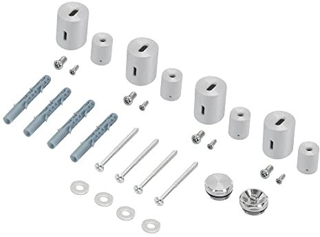 LuxeBath Support pour Radiateur Design de Salle de Bain - Chrome - Matériel de Montage: Supports Muraux, Vis et Chevilles, Vis de Support, Rondelles, Vanne de Purge 1/2 Pouce, Obturateur 1/2 Pouce