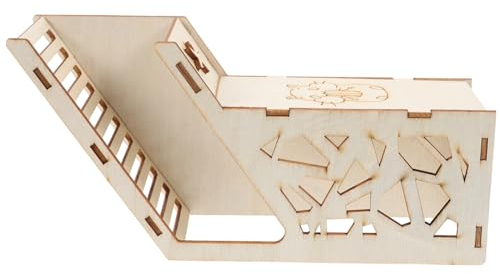 FONDOTIN Guinea Pig Hideout mit Rampe Holzhaus für Kleine Tiere Wie Hamster Meerschweinchen und Kaninchen Versteck und Lebensraum für Haustiere für Innenhaltung