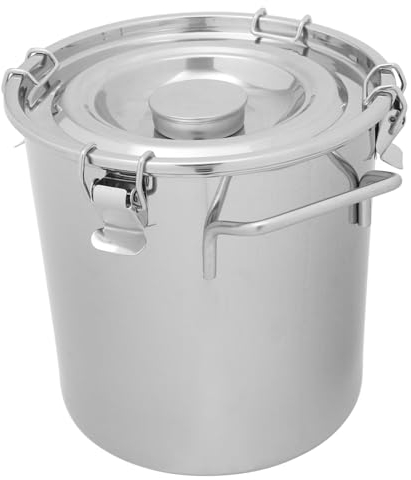 Alipis Stainless Steel Sealed Bucket Tea Jar Grease Container Metal Pail Ice Pail Airtight Milk Jug Milk Jugs Small Milk Can Tote Jug Oil Bucket 304 Stainless Steel Flowerpot Portable