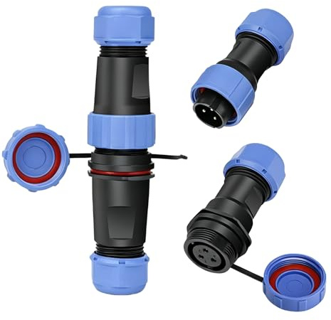 2 Sets of Aviation Connectors IP68 SP21 3 Pin Waterproof Male Plug Female Socket Circular Cable Wire Connector Soldered Industrial Connector