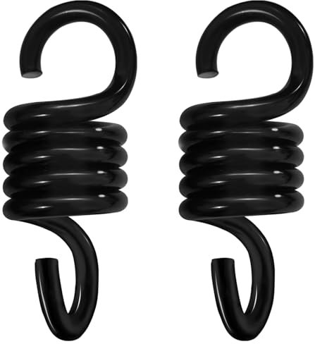 Reagia 2 pcs Heavy Duty Spring Hammock Chair Spring Porch Swing Springs Hook Suspension Swing Extension Spring for Boxing Bag, Gym, Patio Swing Hanger, Portable & Durable, Easy Setup, Supports 1000lbs