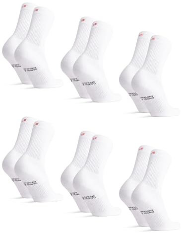 DANISH ENDURANCE Bio Baumwoll Tennissocken, Sneaker Socken, Sportsocken, Unisex, Herren & Damen, 3 & 6 Paar, Weiß - 6er Pack, 43-47