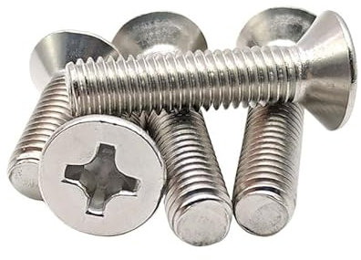 RKODRSMG 10 Stück 6#-32 8#-32 10#-24 Grobgewinde 304 Edelstahl Kreuzschlitz-Senkkopfschraube(1/4,10pcs 10-24)