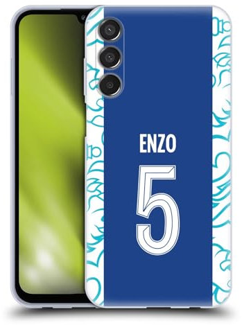 Head Case Designs Offizielle Chelsea Football Club Enzo Fernández 2022/23 Spieler Home Kit Soft Gel Handyhülle Hülle kompatibel mit Samsung Galaxy M15/F15 5G
