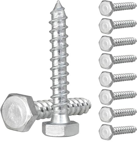 Viti a testa esagonale M10 x 60mm, bulloni di ancoraggio in acciaio zincato per fissaggio del legno, viti pesanti per mobili e progetti esterni, fissaggio a parete, confezione da 10