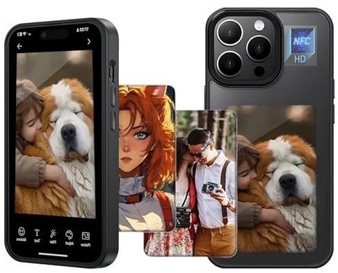 Ink Screen Handyhülle(HD-Upgrade),3,94 Zoll Personalisierte Hülle für iPhone 15 pro max,Benutzerdefinierte Bilder auf dem E-Ink Handyhülle anzeigen,AI Phone Case,NFC Hülle