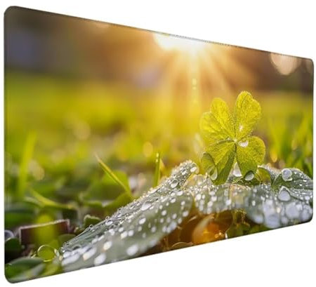 BEIJUYHU Gaming Mouse Mat Large Mouse Pad 600 x 300 x 3 mm Washable Laptop Desk Pad, Japanese Keyboard Pad, Non-Slip Rubber Base Desk Mat for Macbook, PC, Laptop, Office green plant N - 6
