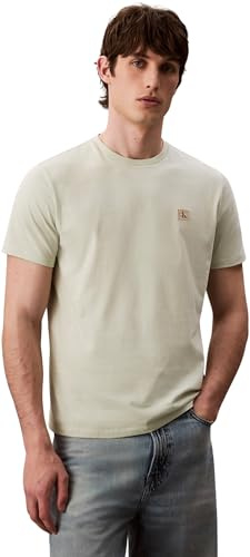 Calvin Klein Herren T-Shirt Kurzarm Badge Jersey Classic Tee aus Baumwolle, Grün (Tender Greens), XXL