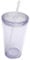 YWLINK Classic Acrylic Tumbler with Lid and | 16oz Premium Insulated Iced Coffee Cups Double Wall Reusable Plastic Cups Clear 1 Pack Acrylic Tumblers Set (Clear, A)