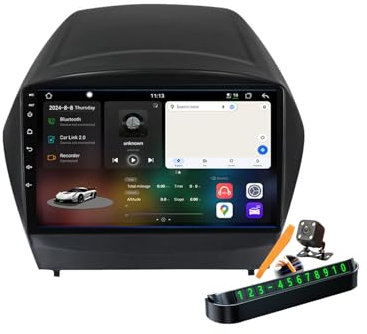 YLOXFW Y200s, Autoradio Android 14.0 Navi 2 DIN Stereo für Hy-undai IX35 2009-2015 Sat GPS Navigation 9 Zoll Cartablet DVD Multimedia Player FM BT Receiver mit Carplay 4G 5G WiFi DSP SWC