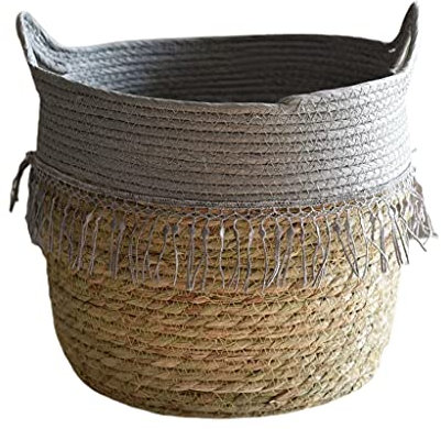 Pot de fleurs en rotin tressé à la main pour intérieur ou extérieur