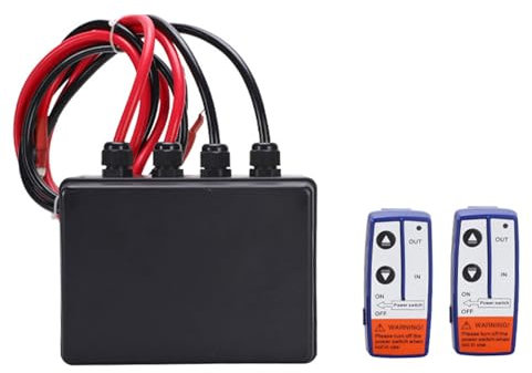 Gearwell Seilwindensteuerung, Funk Seilwinden Fernbedienung Windensteuerbox Steuergerät 500A kabellos Winch Remote Control Set für ATV Offroad Fahrzeuge 12000LB elektrische Seilwinde