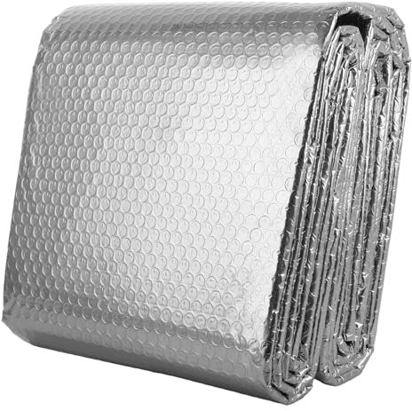 Aselected Pellicola riflettente per radiatore, 5 m x 60 cm, in alluminio, isolante a bolle, per pavimenti, soffitti, tetti, pareti, facile da installare, deflettore di calore pannelli isolanti
