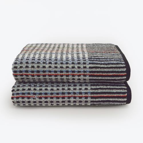 Odyssey Pack of 2 Carnival Zero Twist Bath Sheets 90 x 145cm, 100% Recycled Cotton – Super Soft, Absorbent & Quick Dry Sustainable Remnant Yarn Multicoloured Patterned Extra Large Bathroom Towels