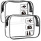 KOOSREEL Clear Travel Toiletries Bag, 2 Pack TSA Approved Toiletry Bag with Zippers Travel Essentials PVC Waterproof Cosmetic Clear Makeup Bag for Women and Men