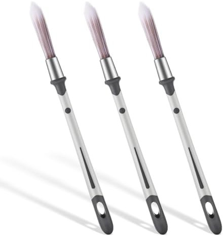 3 PCS 0.37 Inch Wall Trim Brush Walls Paint Brushes Small Paint Brushes Set for Wall Corners Edges Narrow Areas Baseboards Detail Molding Touch Up
