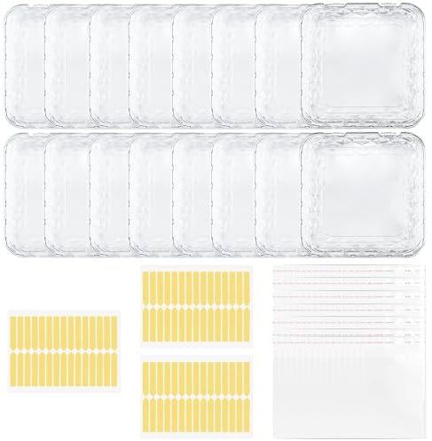 16pcs Press on Nail Storage Boxes,Transparent Artificial Nail Display Storage Box,Rhombus Organizer Fake Nails Case,Nails Packaging Boxes,False NailsTransparent Box for Women,Girls ,Nail Business,DIY