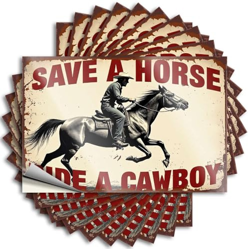 Aufkleber für Autos Save A Horse, Ride A Cowboy, 10 Stück, Auto-Aufkleber, Dekoration für Männerhöhle, 6 x 9 cm