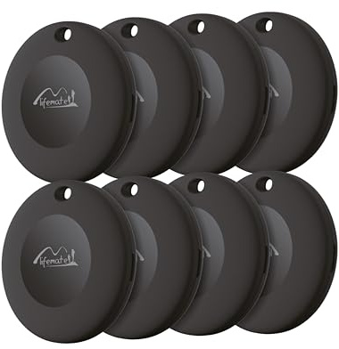 Lifemate Life Tag 8er-Pack – Bluetooth Schlüsselfinder mit „Mein Gerät Finden“-App, Wasserdicht, Lange Batterielaufzeit Android Smart Tag – Ideal für Schlüssel, Taschen, Haustiere & Gepäck