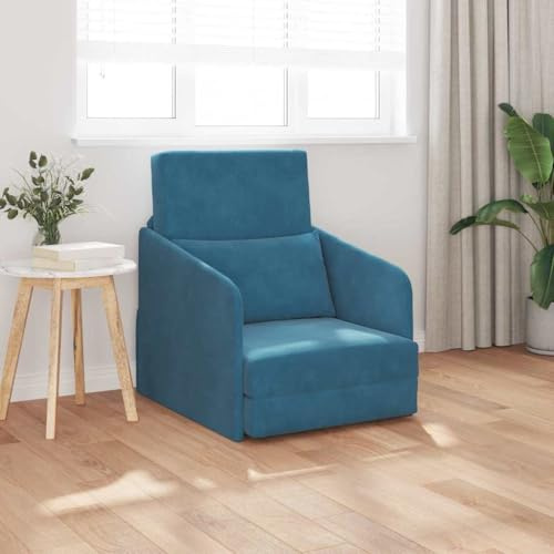 Holamys Schlafsofa Blau 65x80x83cm, Samt Boden-Sofa-Bett, Modernes Design, Umwandelbar für Gäste, Langlebiges Metall-Sperrholz-Gestell, Wohnzimmer Möbel