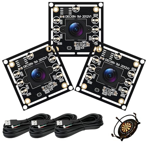 ov9732 Kameramodul 100 Grad 3er für Autodarts Dart Kamerasystem,1280x720 HD | Autodarts Kamera System, 30fps, USB 2.0, 3m Kabel, Autodarts Komplett Darts für Autoscoring & Gesichtserkennung