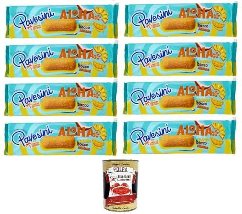 Italian Gourmet Biscotti Cocco Mango Ananas 8 x 200g Tropengebäck | Limitierte Edition mit exotischem Geschmack, dolce pausa estiva, knusprig, Gesamtnettogewicht 1,6 kg + Kostenlos Polpa 400g
