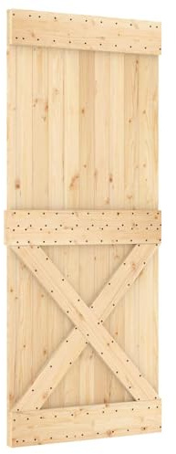 vidaXL Tür NARVIK 85 x 210 cm Massivkiefer (Unbehandelt) Natur