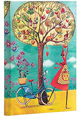 Hardcover Notizbuch Herbstäpfel Midi Liniert: Hardcover, 120 gsm, ribbon marker, pouch, elastic closure (Mila Marquis Collection)