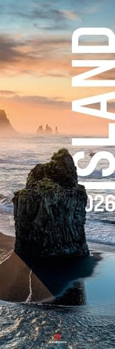 Island Vertikal Kalender 2026 | Vertikaler Panorama-Kalender im schlanken Hochformat (33x100 cm) | Für Skandinavien-Fans und Weltreisende